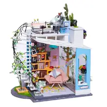 1/24 творческая миниатюрный набор для кукольного домика DIY деревянный Спальня дом модели образовательных игрушек подарок на день рождения для Для детей взрослых