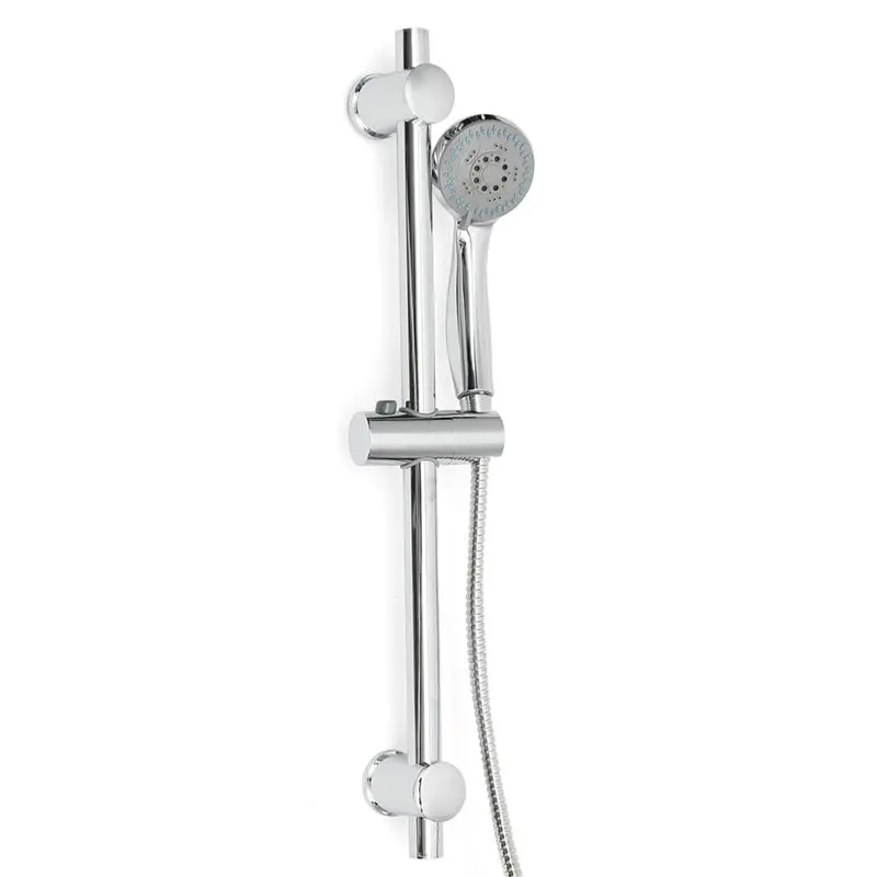 Xueqin Chrome Bathroom Shower Riser Rail Bracket Adjustable Shower Head Holder Bar Kit Set 5 Mode Function Wall Mounted