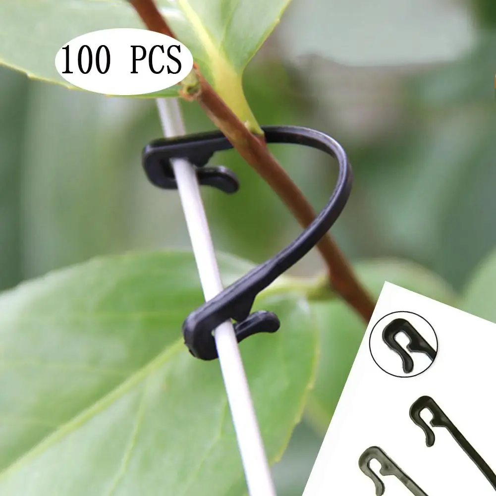 

100PCS Plant Supports Vines Fastener Tied Buckle Hook Connects Vines Plants Seeding Vegetable Grafting Clips Greenhouse Supplies