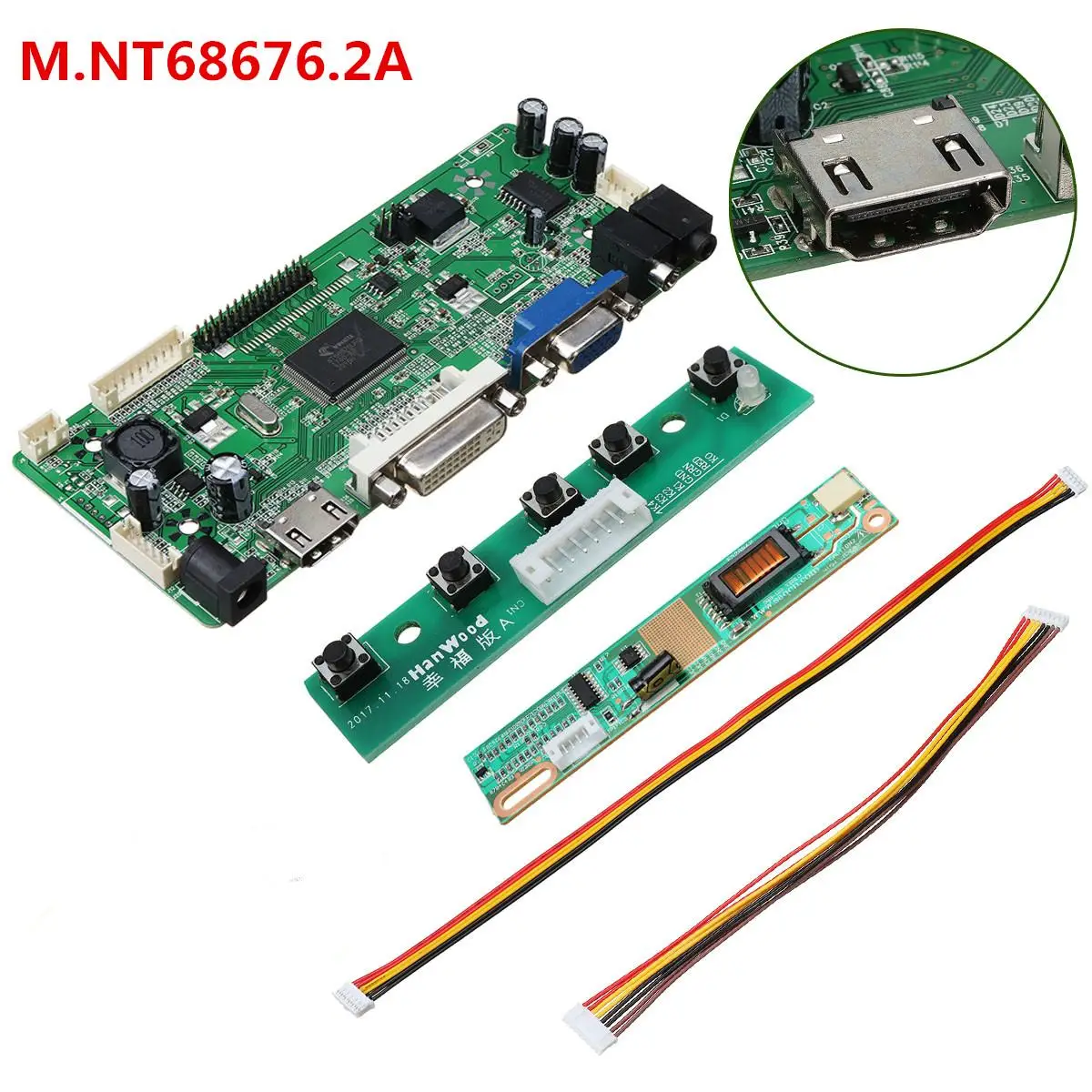 

M.NT68676.2A (DVI+VGA+Audio ) LCD Screen Controller Board Kit LED DIY LCD Monitor LCD Screen Repair Part