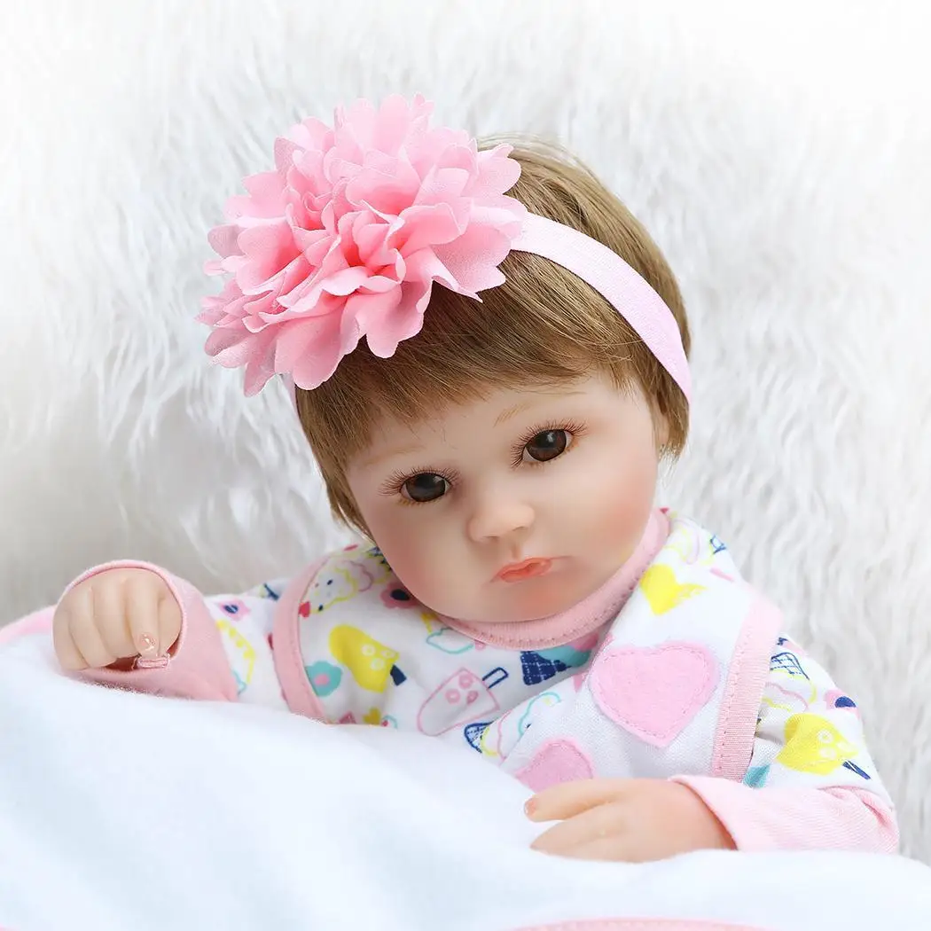 

Kids Soft Silicone Realistic With Clothes Girl Reborn Pink Baby Collectibles, Gift, Playmate 2-4Years Doll
