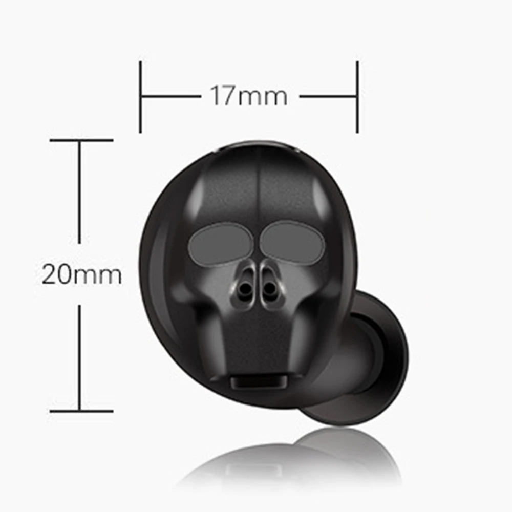 Skull Bone Bluetooth Earphone with Microphone Noise Cancelling Hi Fi Handsfree Bass Stereo Mini Micro Earbud Earpiece