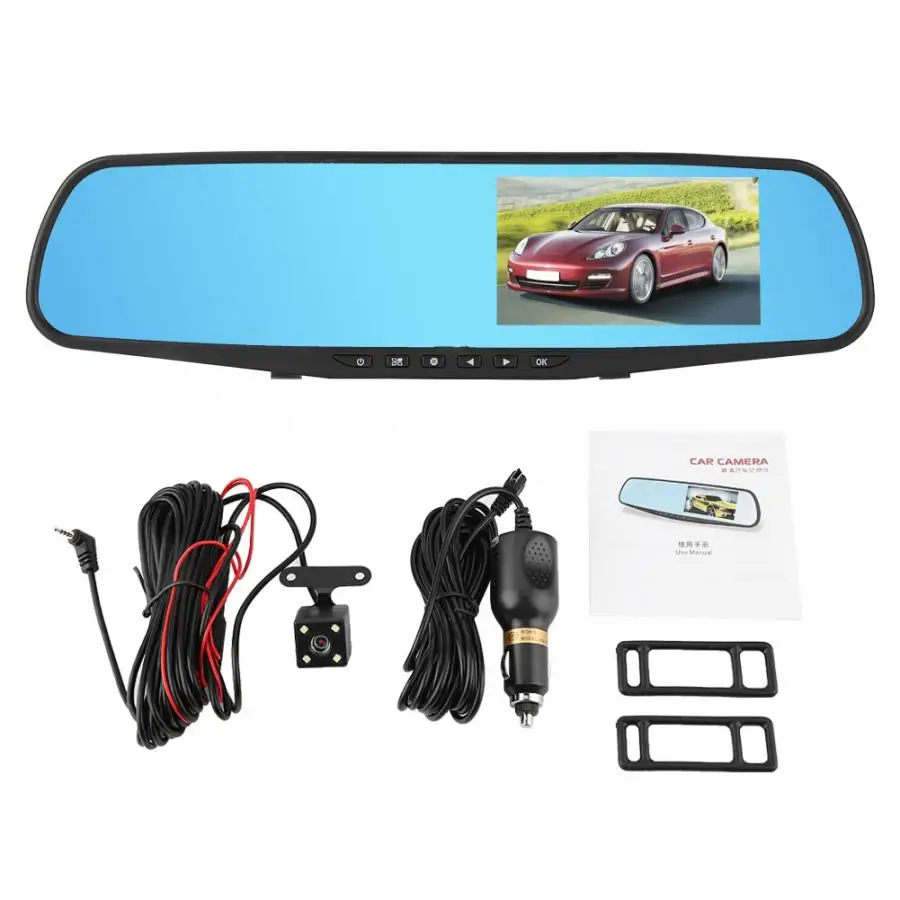 DVR Camera 4.3inch 1080P Car DVR Dual Lens Reversing Rearview Mirror Camera Monitor Night Vision car accessories DVR Camera 4.3inch 1080P Car DVR Dual Lens Reversing Rearview Mirror Camera Monitor Night Vision car accessories