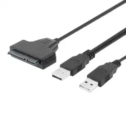 USB 2,0 SATA 7 + 15Pin адаптер конвертер кабель для 2,5 дюймов HDD кабель для жесткого диска Drive компьютер кабельные разъемы