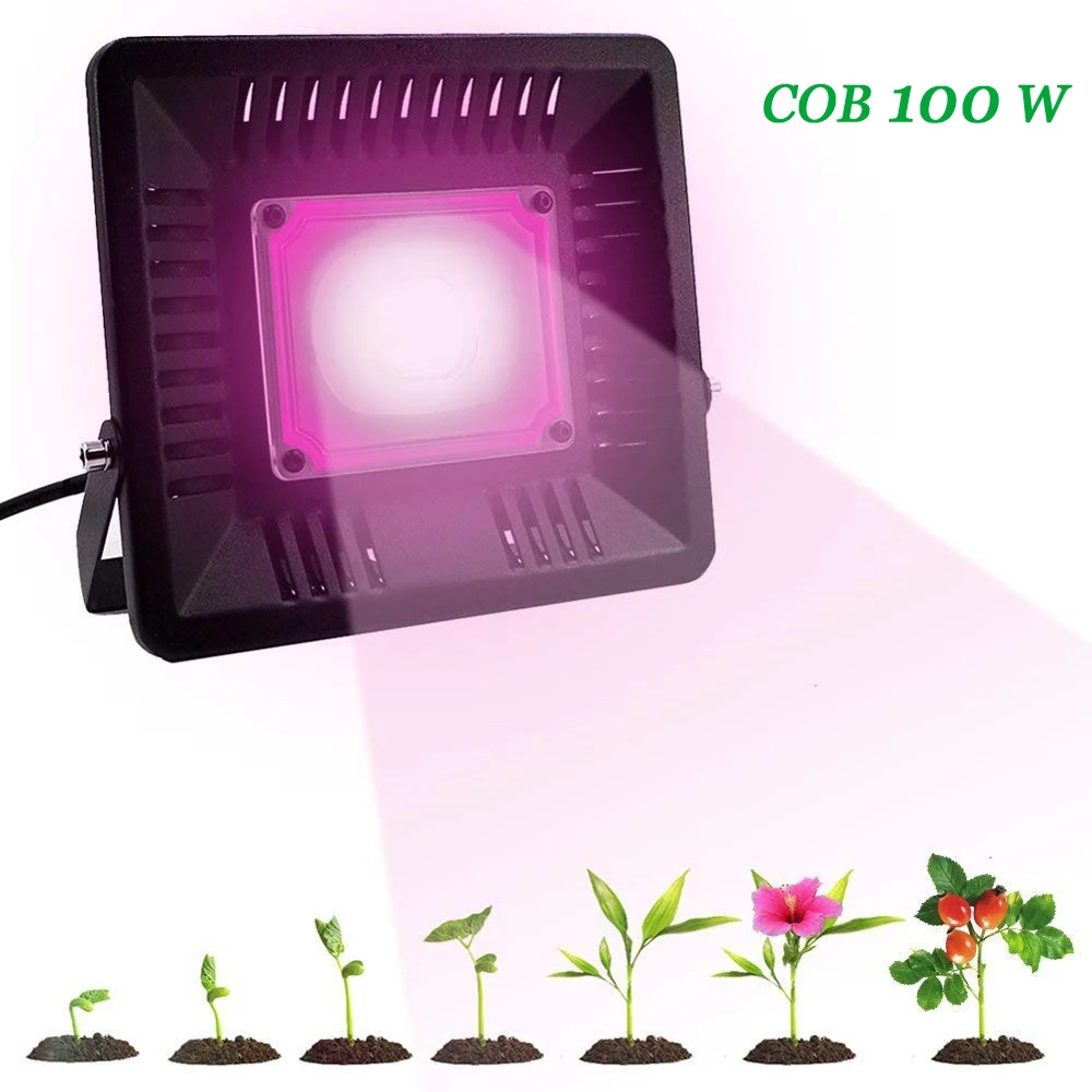 

Ultra-thin 100w Cob Led Plant Grow Light Full Spectrum Waterproof Ip67 Led Grow Lamp For Vegetables Bloom Indoor Outdoor Plants