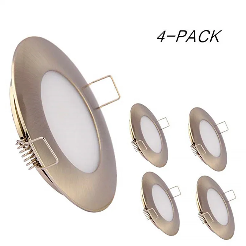 

Topoch 12V LED Downlight Dimmable 4-Pack Frosted Diffuser Ultra Slim Spring Clips Mount Full Aluminium for Camper Trailer Marine
