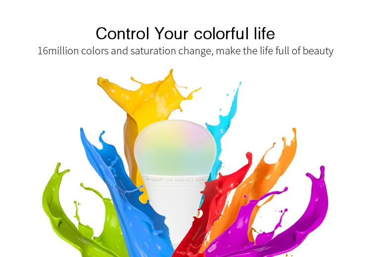 

CLAITE E27 Smart Light Bulb 12W Dimmable 2.4G RGB+CCT LED Smart Light Bulb Works With Milight Remote APP AC85-265V