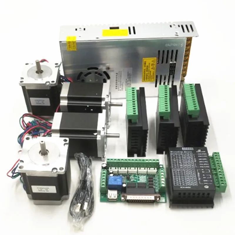 

CNC Router Kit 4Axis, 4 pcs TB6600 4A stepper motor driver + Nema23 motor 57CM13+ 5 axis interface board+ power supply