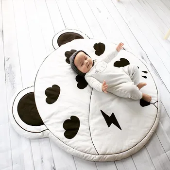 

95cm Lightning Crawling Blanket Round Carpet Rugs Cotton Baby Game Blanket Children's Room Decor Floor Carpet Comfort Cushion