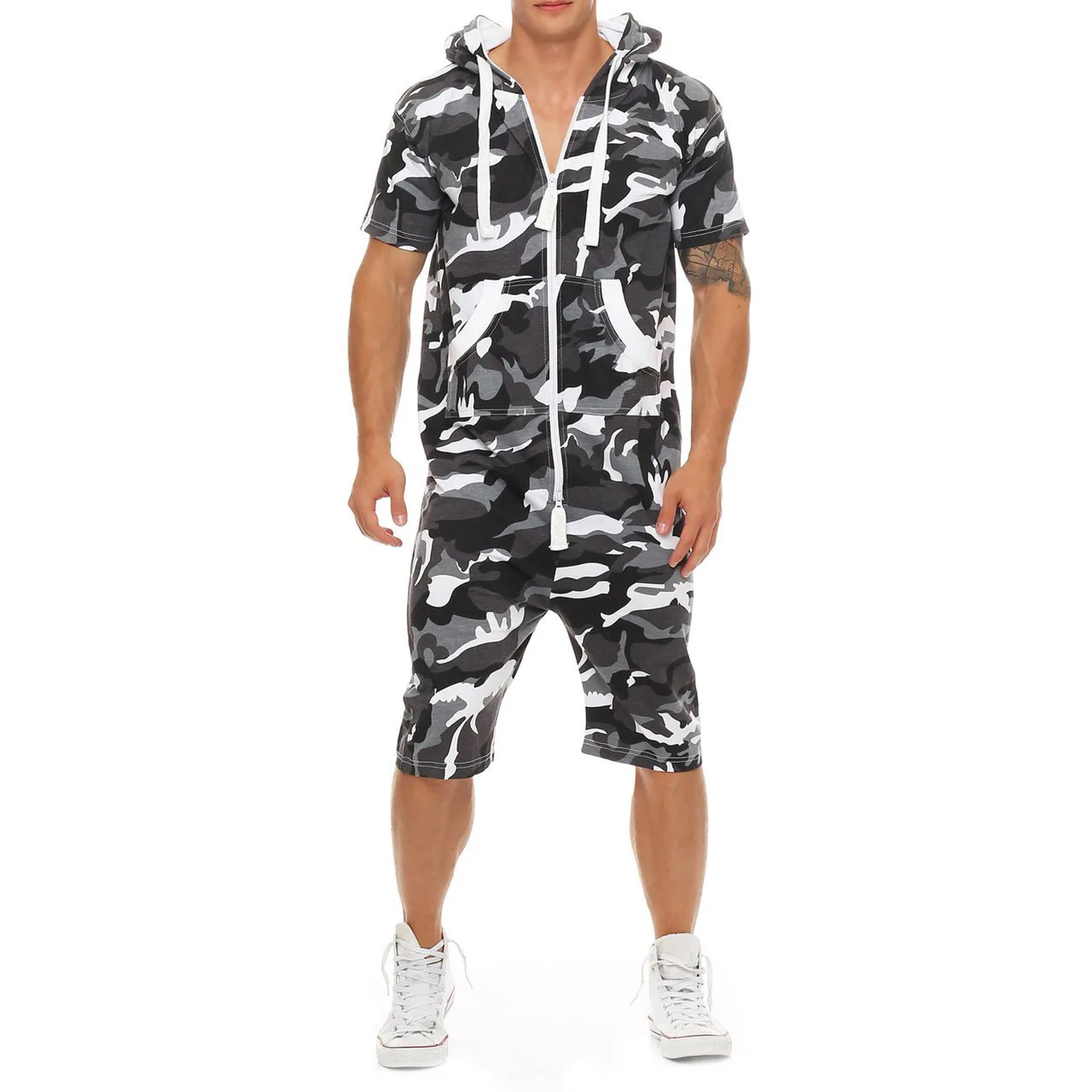 2019 Camouflage Tracksuit Jumpsuit Mens Short Sleeve Hoodies Playsuit Romper Man Summer Casual Patchwork Overalls Sportswear 2019 Camouflage Tracksuit Jumpsuit Mens Short Sleeve Hoodies Playsuit Romper Man Summer Casual Patchwork Overalls Sportswear