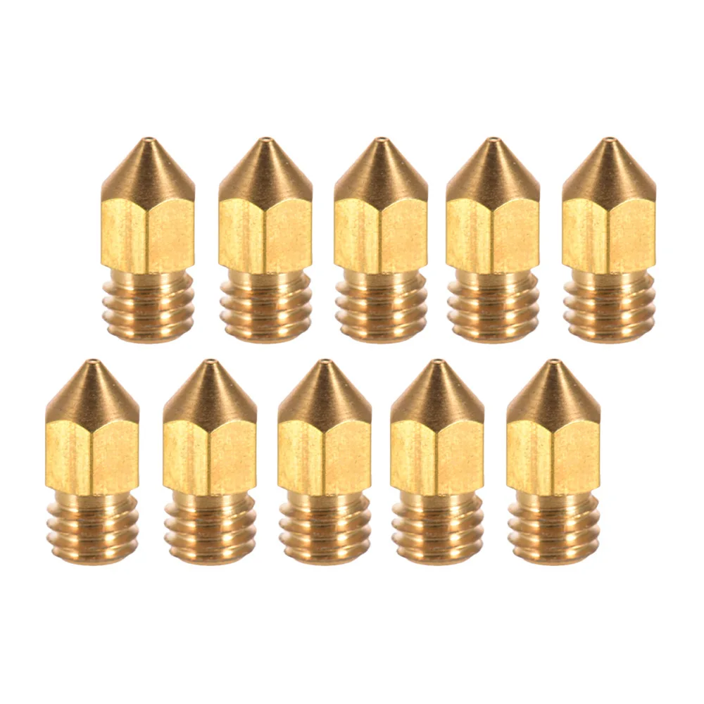 

Creality 3D Printer Extruder Brass Nozzle Print Head 0.4mm Output for CR-10 Series Ender-3 1.75mm PLA ABS Filament, 10pcs