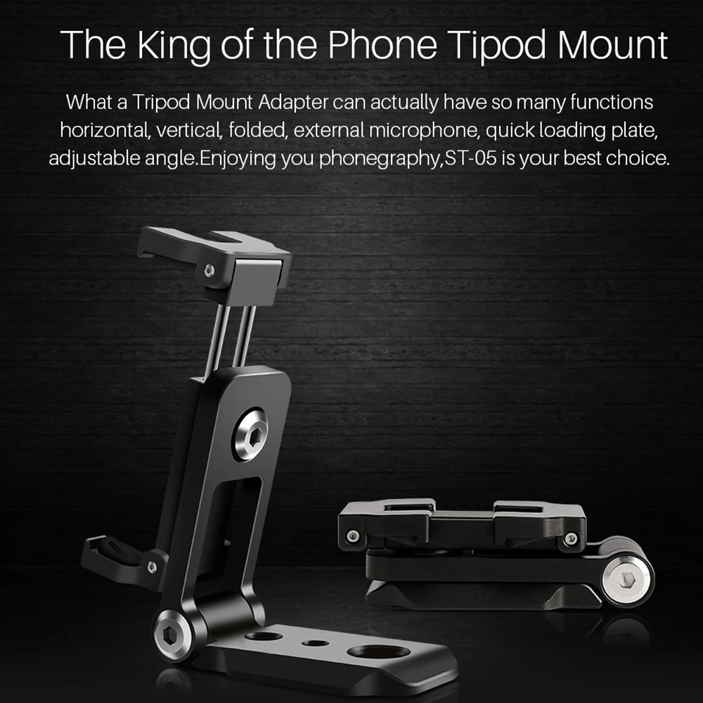  ST-05 Foldable Mini Phone Tripod Mount Adapter Vertical 360 Rotation Tripod Stand For Iphone X 8 7 