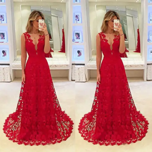 

Fasion Women Long Wedding Evening Party Ball Prom Gown Long Dress