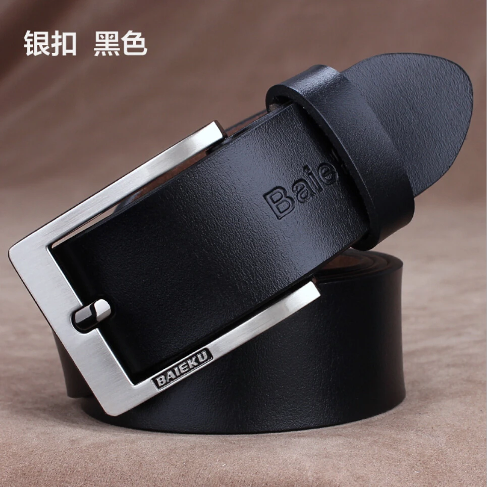 

Original Fashion 100% Men's Real Genuine Cow Leather Waistband Pin Buckle Waist Belt Strap Girdle Belt for Man Gift Black,Brown