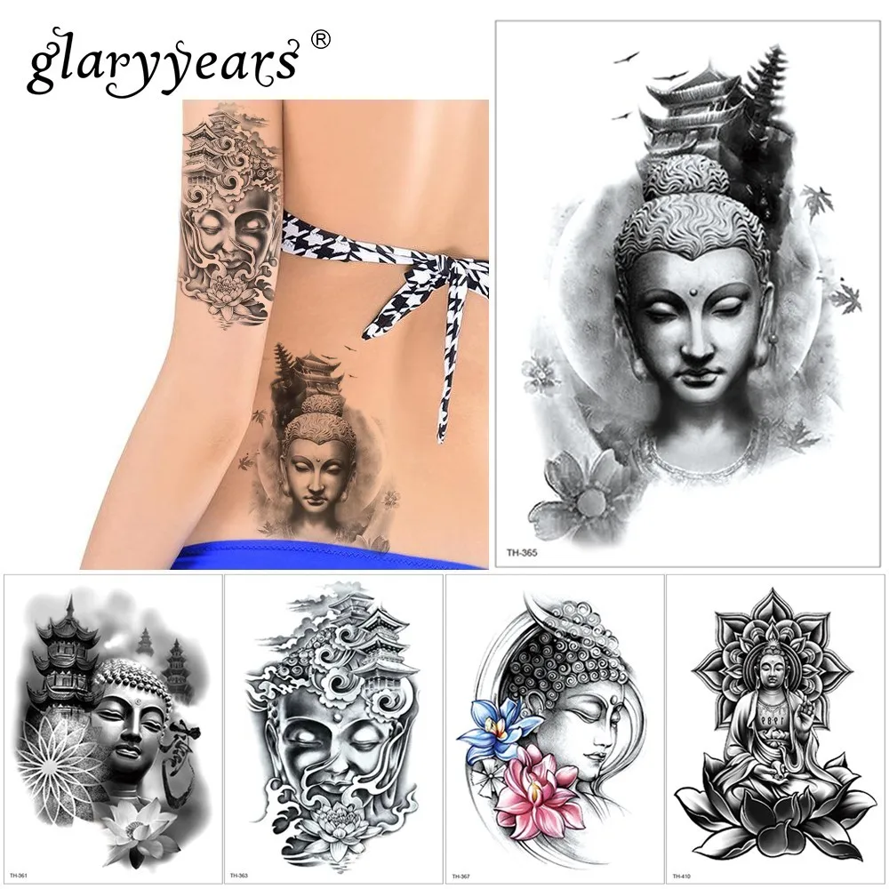 Временная тату наклейка glaryyears 1 лист классная искусственная Татуировка Будды