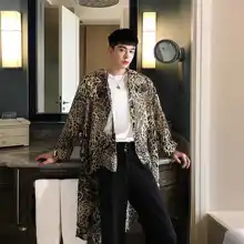 Ветровка летняя новая мода шифон Леопардовый принт рубашка уличная одежда куртка тонкое длинное горячее пальто