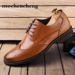 Мужские коричневые деловые туфли ручной работы из натуральной кожи, деловые свадебные туфли, лоферы