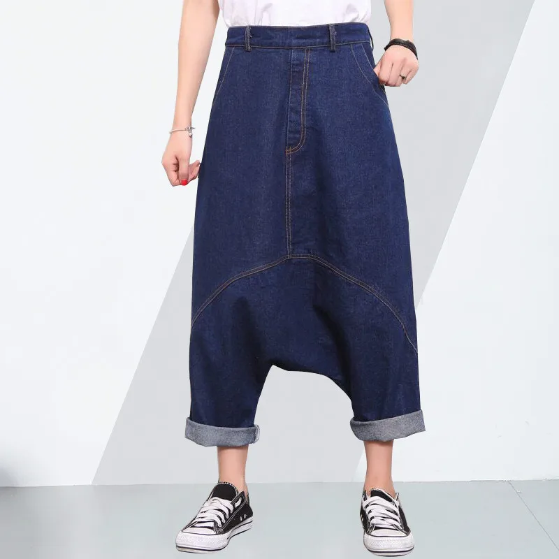 LANMREM 2019 Spring Denim Trousers For Women Jeans Harem Pants Loose