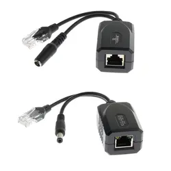 2 шт Мощность Over Ethernet Splitter/Инжектор PoE адаптер 24 V-36 V до 12 V, черный нестандартные POE передатчик 24 V к 12 V