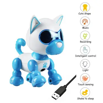 

Robot Dog Toy Smart Pet Electronic Pet Dog Toys Children's Interactive Playmate Interesting For Children 4 Function USB