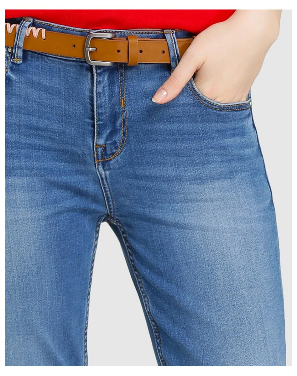 Vaquero pitillo capri mujer Fórmula Joven de tiro alto|Pantalones vaqueros| - AliExpress