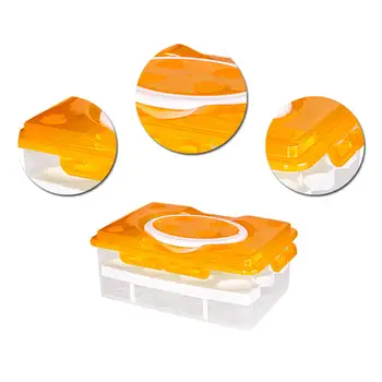 

24 Grid Egg Crisper Food Container Organizer Convenient Storage Boxes Double Layer Egg Box Kitchen Accessories
