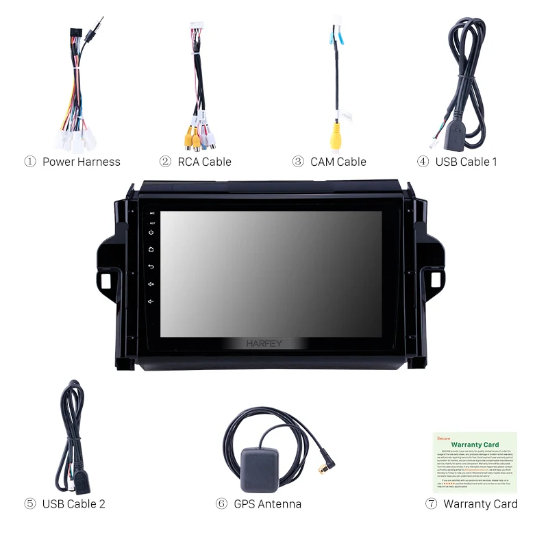 Top Harfey Radio GPS Navigation 9" Android 8.1 For TOYOTA FORTUNER/ COVERT 2015-2018 Bluetooth Digital TV 3G car multimedia player 3
