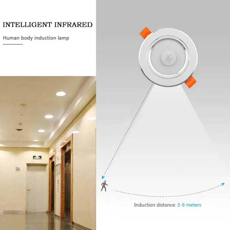 5/7/9W Светодиодный точечный светильник на потолок l светильник s AC85-265V движения человека Сенсор светодиодный потолочный светильник ресторан Ванная комната балкон лампы подарок