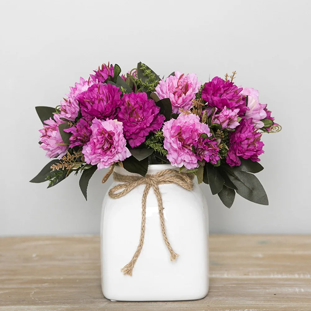 

1Bunch Artificial Flowers Peony Bouquet for Wedding Decoration Peonies Fake Flowers Home Party Decor Silk Hydrangeas Fake flower