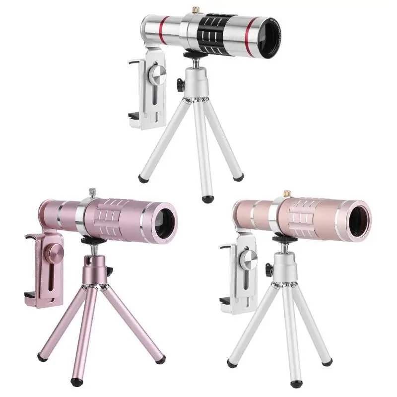 

18x Zoom Optical Telescope Lens 18 Degree Visual Angle w/Tripod Metal Clip