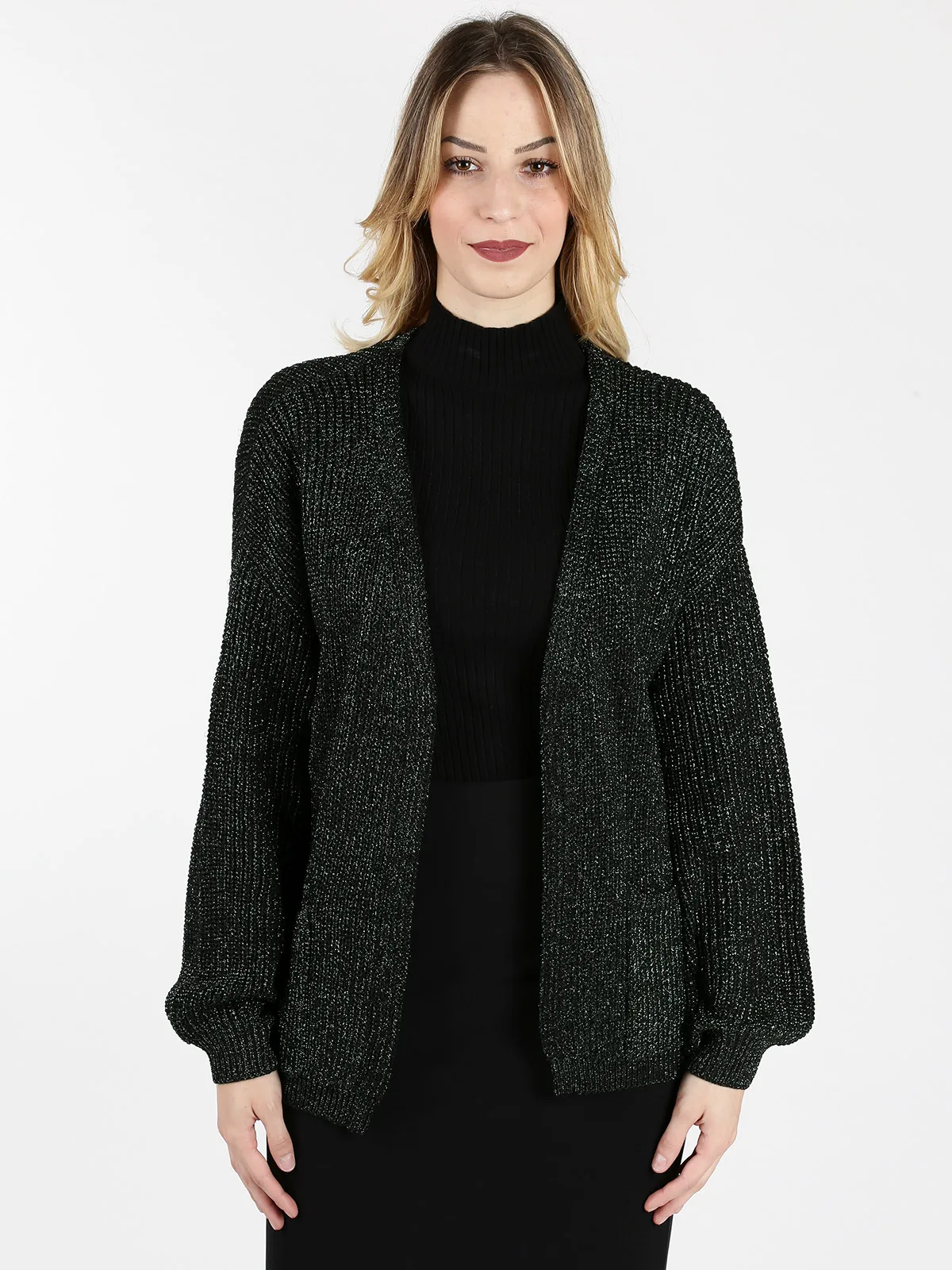 Knitted cardigan loose long sleeve cardigan top on