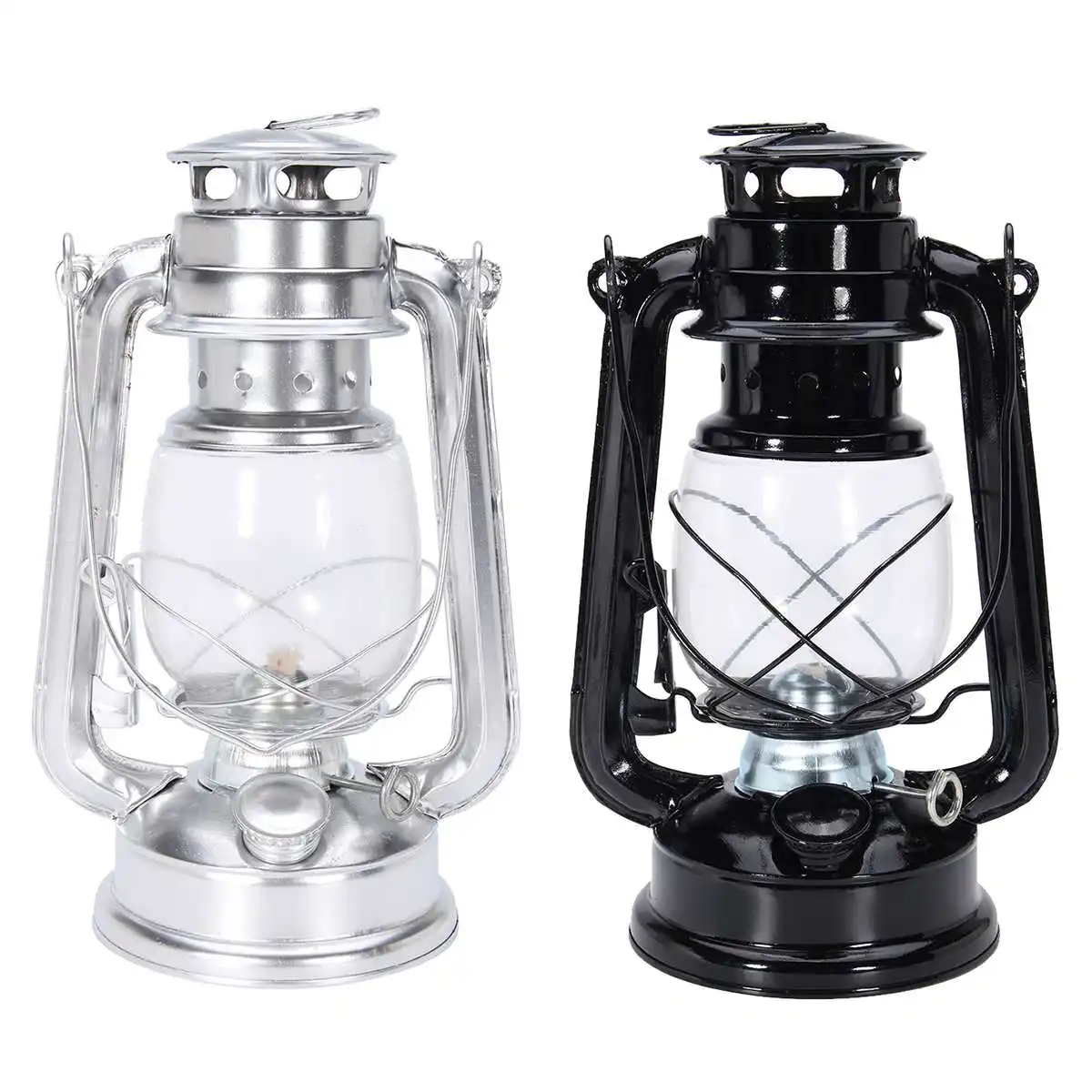 

24cm Retro Kerosene Lamp LED Dimmable Kerosene Lanterns Wick Portable Outdoor Camp Kerosene Paraffin Hurricane Lamp