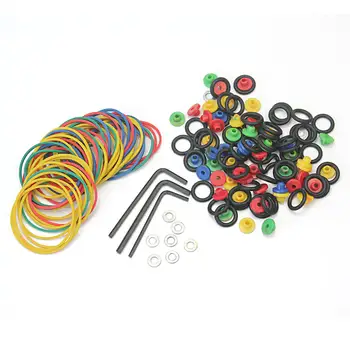 

Black O-Ring and Washer Silver Wrench Rubber Band Aluminum Spacer Tattoo Kit New