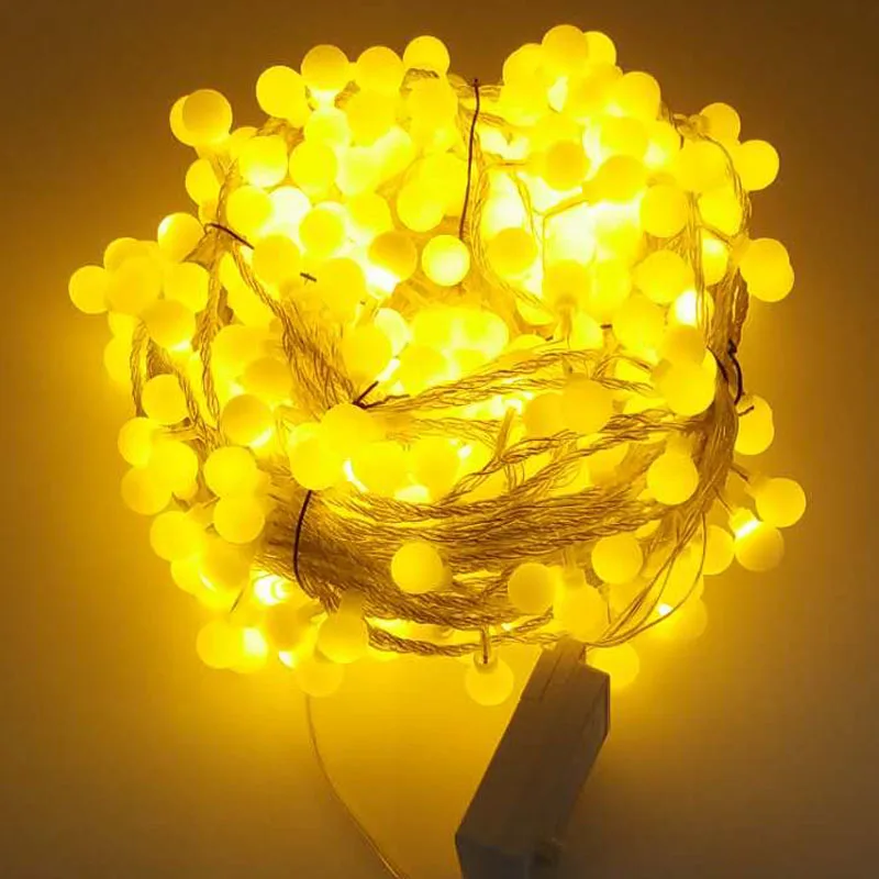 #Best 10m 20m 30m 50m 100m Matte Balls CHRISTMAS Lights Outdoor Flasher LED Garlands STRING FAIRY LIGHTs for PARTY WEDDING Decoration