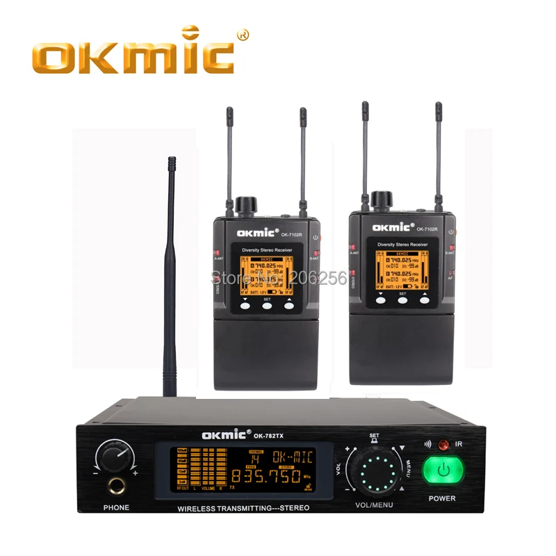 OKMIC 1 OK-782TX+ 2 OK-7102R Professional Stage on Performance Stereo Desktop в ухо Мониторы системы, Simultaneo интерпретация