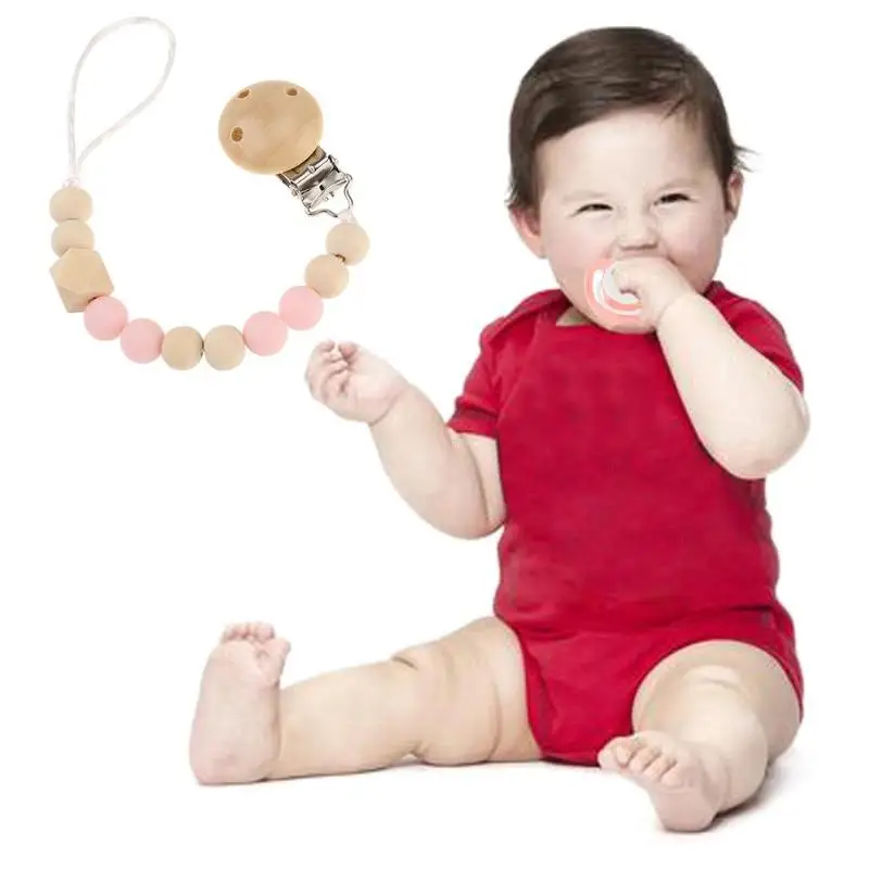 1PC Handmade Silicone Pacifier Chains Safe Teething Chain Baby Teether