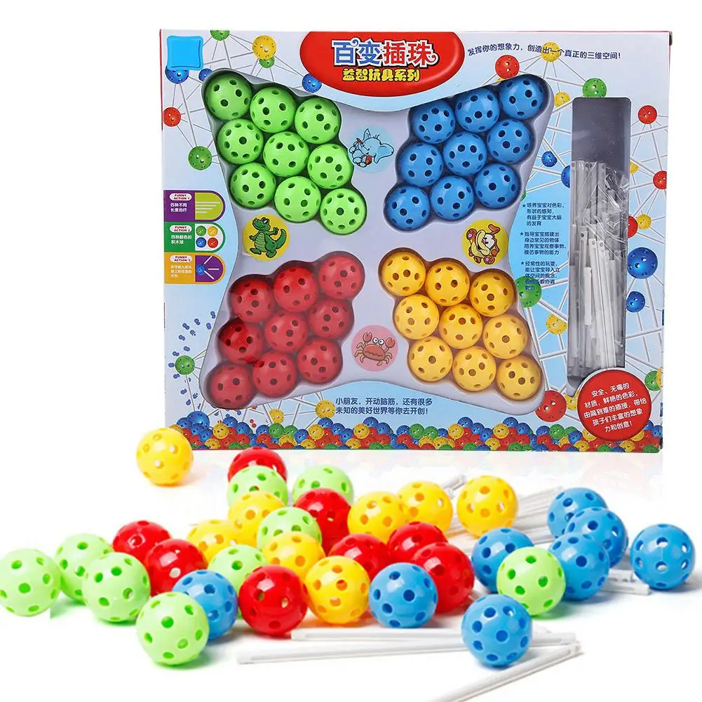 36 шт. четыре цвета пластиковые бусины вставленные игрушки развивающие DIY дошкольное подарок для детей