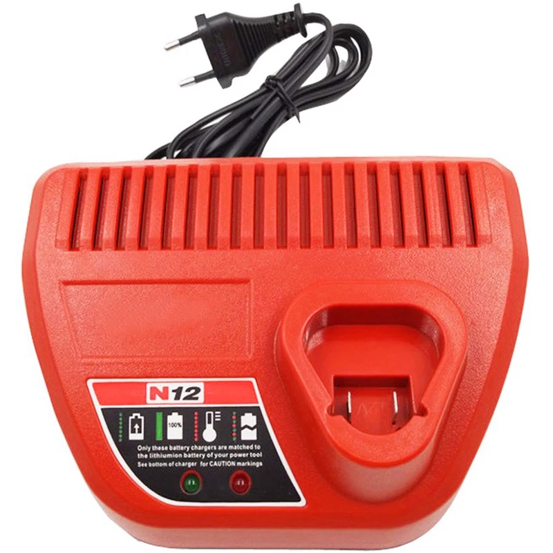 

Eu Plug Ac220-240V Li-Ion Charger For Milwaukee M12 N12 Input Output 12V 10.8V 48-59-2401 48-11-2402 Power Tools