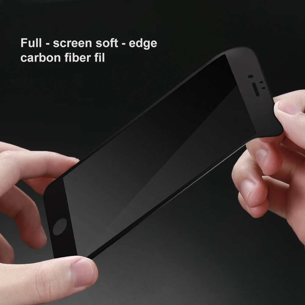 KISSCASE 6D полная защитная пленка для iPhone 6 6S plus Arc углеродное волокно мягкий край