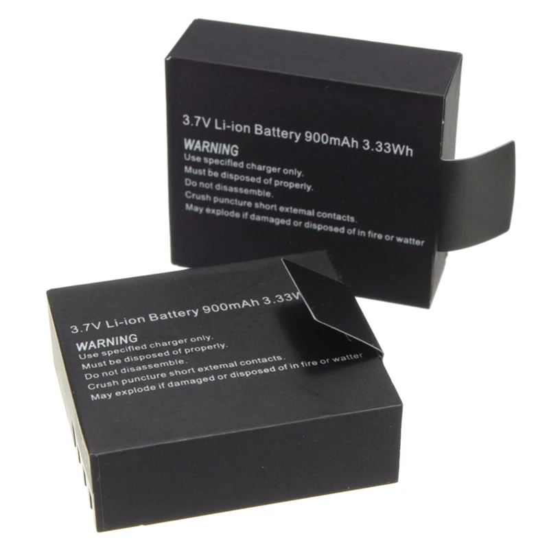 2 шт 3,7 V 900mAh перезаряжаемая литий-ионная батарея для SJ4000 WiFi SJ5000 WiFi M10 SJ5000x Elite Goldfox Экшн-камера