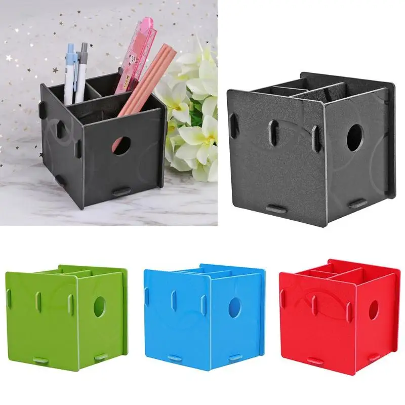

DIY Desk Storage Box Multifunctional Assembly Pen Holder Brush Organizer Box Student Stationery Desktop Storage Box Stationer