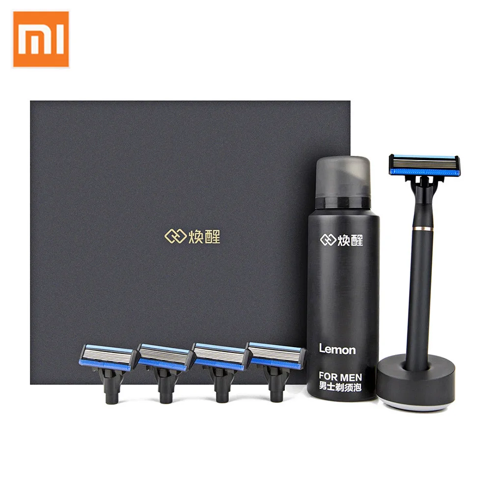 

Clearance Xiaomi H600 Mi Home Refresh Beard Shaver Ergonomic Hand-operated Wet Washable Manual 6 Layer Razor Men with 6 Blades