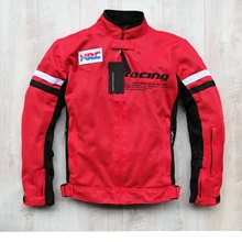 Мотоцикл Лето сетки Езда ветрозащитная куртка для Honda Путешествия с 5 протектор/Броня съемный лайнер красный