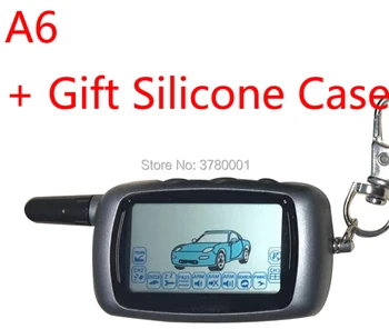 

Russian Version A6 LCD Remote Control Key Fob + GIFT Silicone Case for Starline A6 Keychain Twage Two Way Car Alarm System