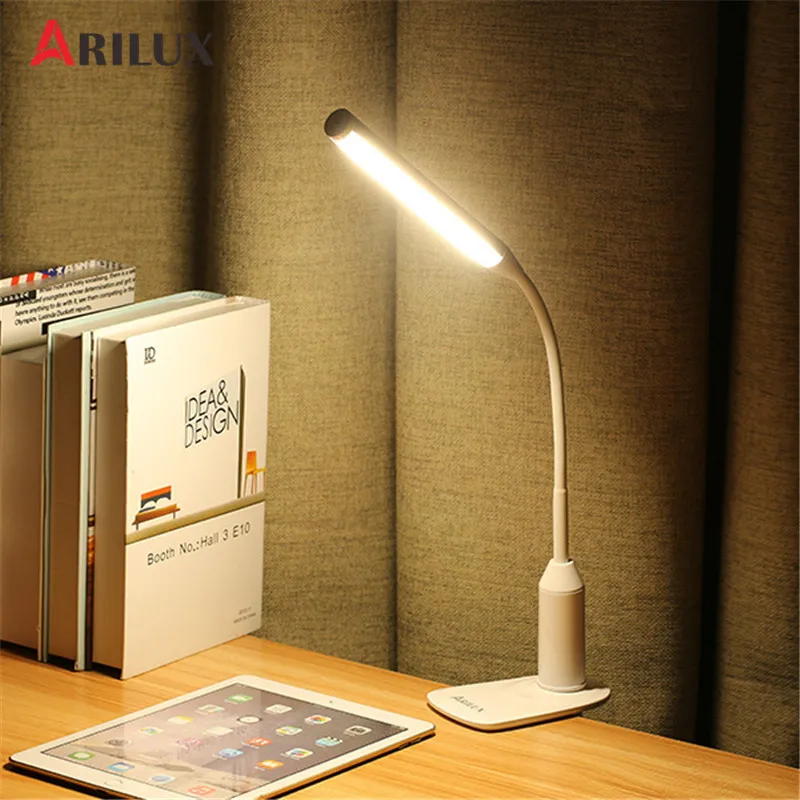 

ARILUX Desk Lamp USB 6W LED Table Lamp with Clip Touch-Dimmable Reading Table Night Light Clamp Adjustable Lamps 3 Modes