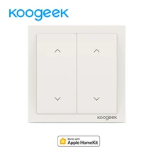 Koogeek WiFi умный светильник, диммер, настенный выключатель, 2 комплекта для Alexa Apple HomeKit для Google Assistant, голосовое управление, пульт дистанционного управления