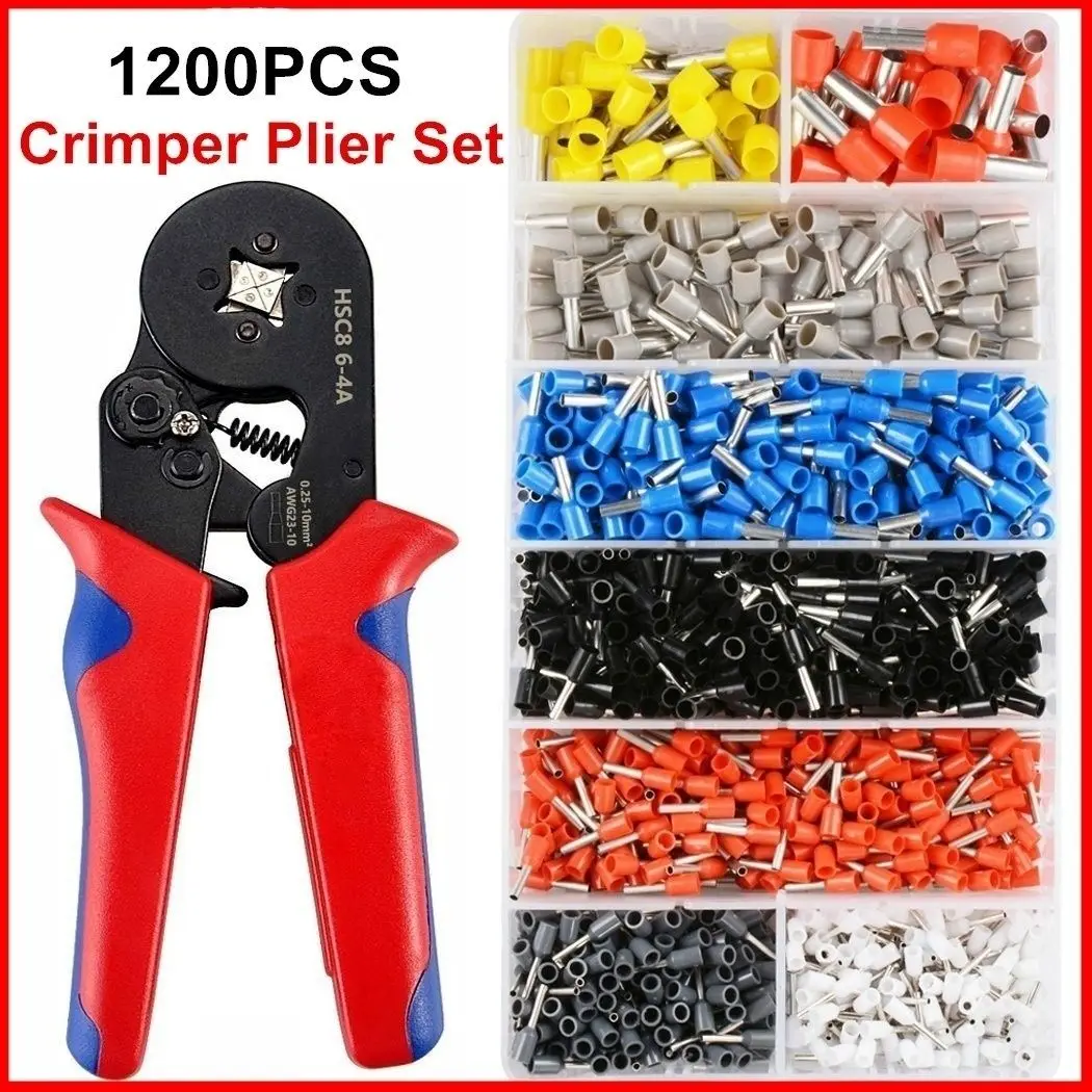 

800/1200PCS Assorted Full Insulated Fork Terminals Connectors Assortment Kit Electrical Crimp Spade Ring Cable Wire Connector