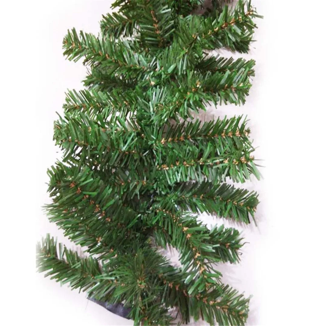 ПВХ длинные зеленые рождественские сосновые гирлянды венок орнамент Рождественский камин дерево декор