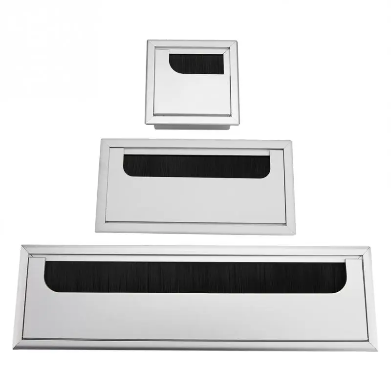 

Creative Square Aluminium Desk Computer Wire Cable Tidy Outlet Insert Hole Top Cover For Home Office Storage