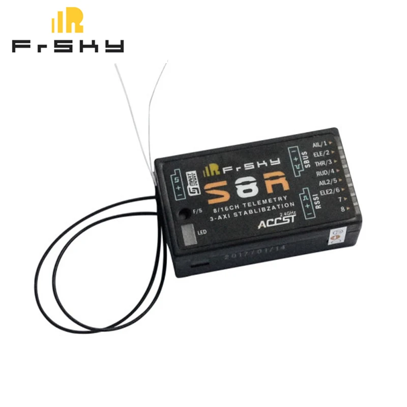 

Frsky S8R 16CH 3-Axis Stablibzation RSSI PWM Output Telemetry Receiver With Smart Port for RC Models FPV Racing Drone Parts Accs